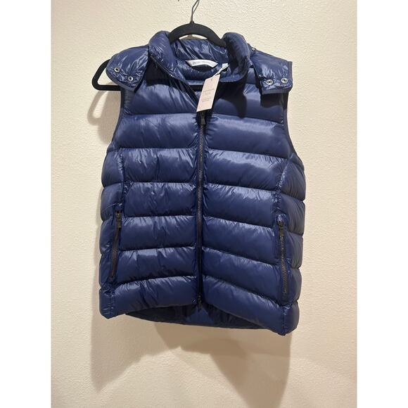 PETER MILLAR Jackets & Blazers - Peter Millar Chiron Navy Blue Hooded Vest womens medium NEW